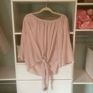 Blush off shoulder top or not. Bell sleeves. Light weight.